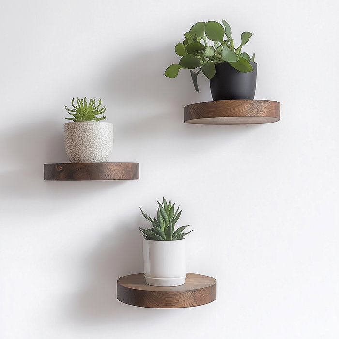 Hanah Home Conjunto de 3 Estantes de Pared de Madera Decorativos Hanah Home Conjunto de 3 Estantes de Pared de Madera Decorativos